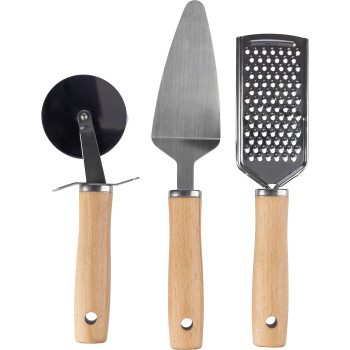 Set di utensili da cucina in metallo e legno Sylvan