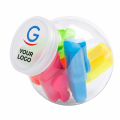 Set evidenziatori personalizzabile 5 colori flacone trasparente coperchio bianco