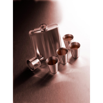 Set fiaschetta Brittany | Inox 304 | 220 ml | 4 bicchieri