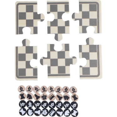 Set gioco scacchi e dama in legno personalizzabile Impression con custodia cotone