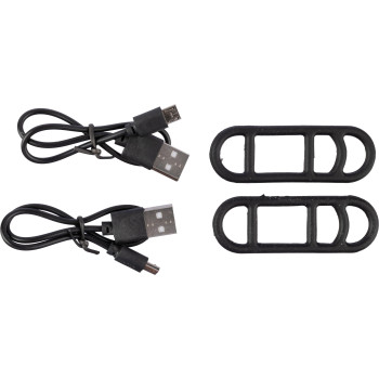 Set luci di sicurezza per bicicletta ricaricabili in ABS e silicone Elisabeth