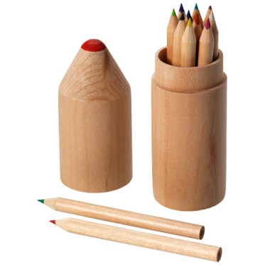 Kit scrittura personalizzati con logo - Set matite colorate da 12 pezzi Bossy