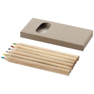 Kit scrittura personalizzati con logo - Set matite colorate da 6 pezzi Ayola