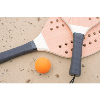 Giochi spiaggia personalizzati con logo - Set racchettoni in palissandro e compensato Sergio
