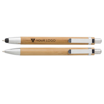 Set Penne personalizzati con logo - Set scrittura in bamboo Darlene