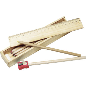 Giochi bambini personalizzati con logo - Set scuola in legno Carmelita