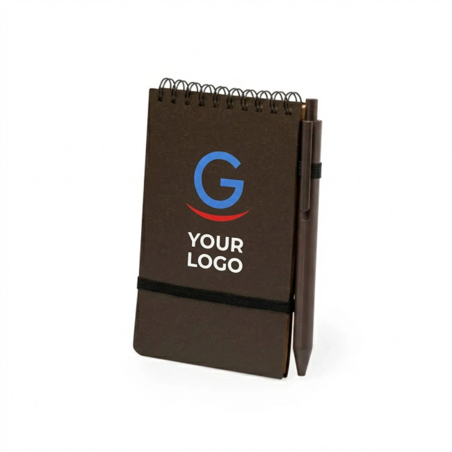 Block notes ecologici - Set taccuino e penna personalizzabili fibra di caffè con portapenne integrato