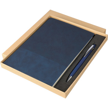 set regalo personalizzati con logo - Set taccuino Tarek | Similpelle riciclata | A5 | Con penna