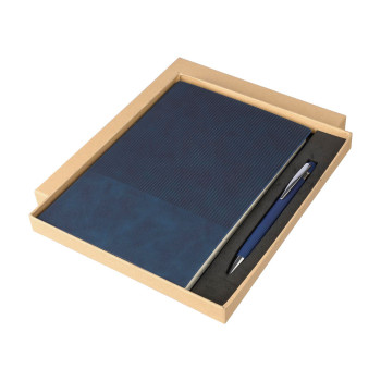 set regalo personalizzati con logo - Set taccuino Tarek | Similpelle riciclata | A5 | Con penna