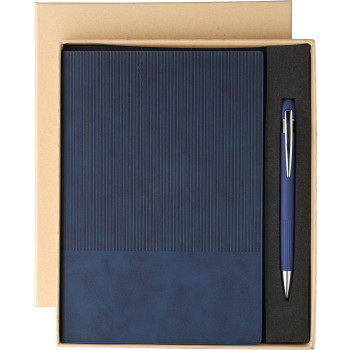 set regalo personalizzati con logo - Set taccuino Tarek | Similpelle riciclata | A5 | Con penna
