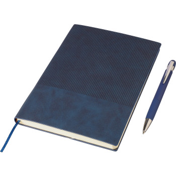 set regalo personalizzati con logo - Set taccuino Tarek | Similpelle riciclata | A5 | Con penna