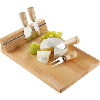 Set tagliere formaggi Arlo | Legno di gomma | 4 pz