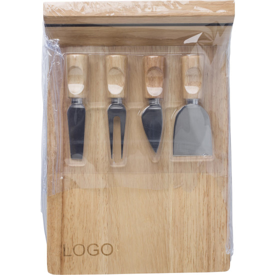 Set tagliere formaggi Arlo | Legno di gomma | 4 pz