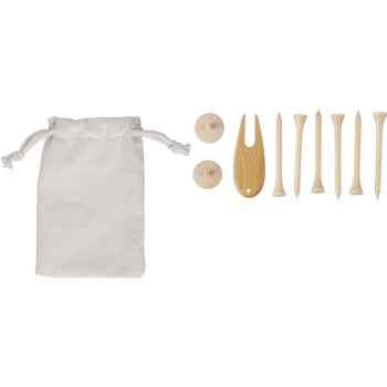 Giochi bambini personalizzati con logo - Set tee da golf in legno Nyssa