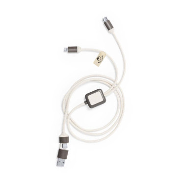 Cavo di ricarica personalizzabile in fibra di caffè con uscita Usb Tipo C Lightning