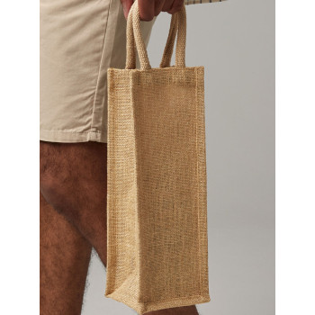borse juta personalizzate - Shimmer Jute Bottle Bag