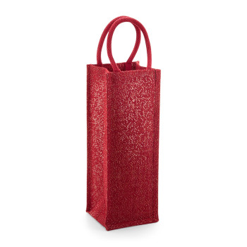 borse juta personalizzate - Shimmer Jute Bottle Bag