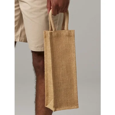 Shimmer Jute Bottle Bag