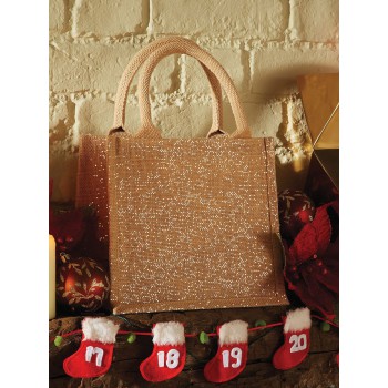 Shopper per fiere, eventi personalizzate con logo - Shimmer Jute Mini Gift Bag