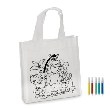 Shopper in TNT personalizzata con logo - SHOOPIE - Mini borsa shopper da colorare