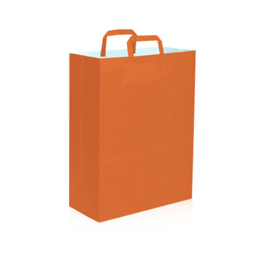 Shopper personalizzata con manici piatti e soffietto espandibile 32x43x17 cm