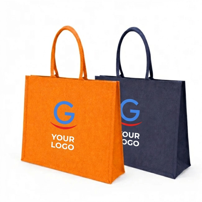 Shopper personalizzate con logo - Shopper borsa personalizzabile in poliestere riciclabile con zip e tasche