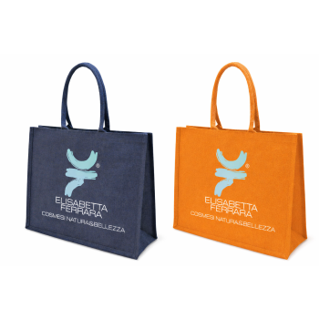 Shopper personalizzate con logo - Shopper borsa personalizzabile in poliestere riciclabile con zip e tasche