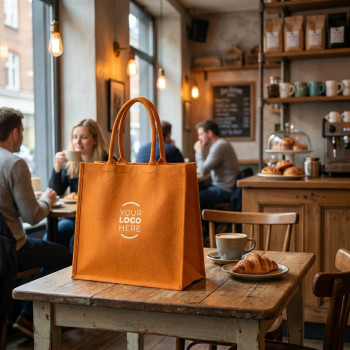 Shopper personalizzate con logo - Shopper borsa personalizzabile in poliestere riciclabile con zip e tasche