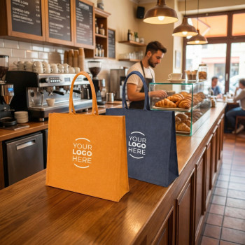 Shopper personalizzate con logo - Shopper borsa personalizzabile in poliestere riciclabile con zip e tasche