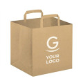 Shopper personalizzabile in carta avana con maniglie piatte robusta