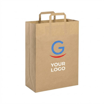 Shopper in Carta Personalizzate - Shopper personalizzabile in carta riciclata avana con soffietto da 6 kg