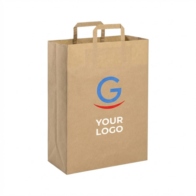 Shopper in Carta Personalizzate - Shopper personalizzabile in carta riciclata avana con soffietto da 6 kg