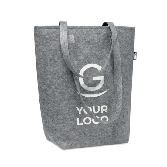 Shopper personalizzabile in feltro RPET 40x15x42 cm resistente sostenibile