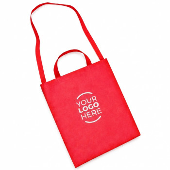 Shopper personalizzate con logo - Shopper personalizzabile in tessuto TNT con manici lunghi colorato