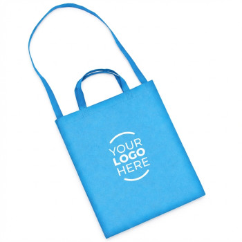 Shopper personalizzate con logo - Shopper personalizzabile in tessuto TNT con manici lunghi colorato