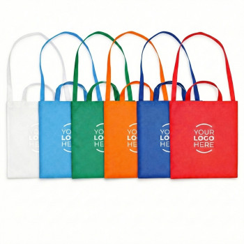 Shopper personalizzate con logo - Shopper personalizzabile in tessuto TNT con manici lunghi colorato