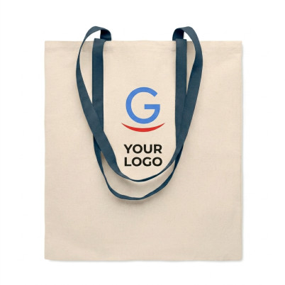 Shopper personalizzabile manici colorati tessuto cotone resistente