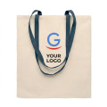 Shopper personalizzabile manici colorati tessuto cotone resistente