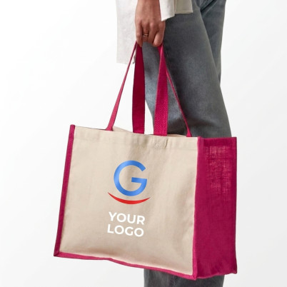 Shopper personalizzabile Westford Mill 100% juta laminata e canvas