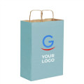 Shopper personalizzata carta avana maniglia ritorta con soffietto