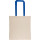 Shopping bag personalizzabile in cotone Oeko-Tex® 140 g/m² con manici colorati