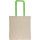 Shopping bag personalizzabile in cotone Oeko-Tex® 140 g/m² con manici colorati