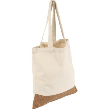 Shopper in cotone personalizzata con logo - Shopping bag in cotone con base in sughero Dalia
