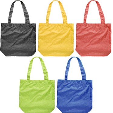 Ombrelli da borsa personalizzati con logo - Shopping bag, include con ombrello pieghevole, in pongee 190 T