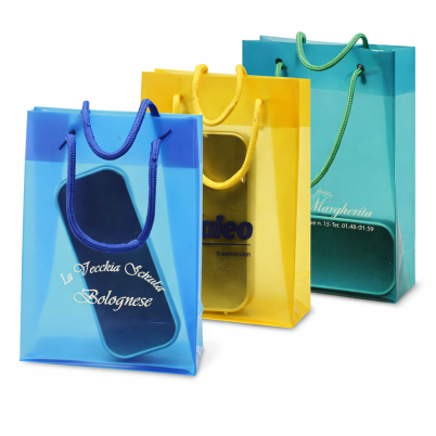 Shopping Bag personalizzabile traslucida in materiale resistente e leggero