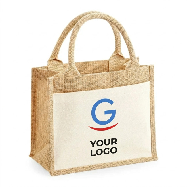 borse juta personalizzate - Shopping Bag Personalizzabile Westford Mill Juta Laminata Capacità 6 Litri
