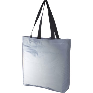 Borse spesa in poliestere personalizzate con logo - Shopping bag riflettente in poliestere 100 D Jordyn