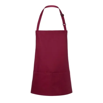 Short Bib Apron Basic With Buckle And Pocket 