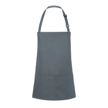 Short Bib Apron Basic With Buckle And Pocket 