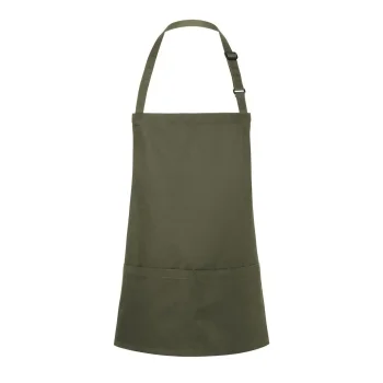Short Bib Apron Basic With Buckle And Pocket 